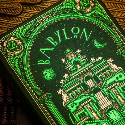 Babylon (Forest Green) Playing Cards by Riffle Shuffle