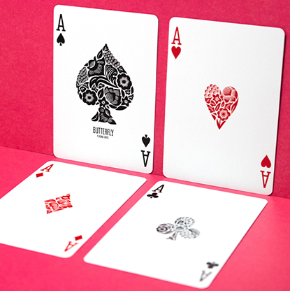 Butterfly Worker Marked Playing Cards (Pink) by Ondrej Psenicka