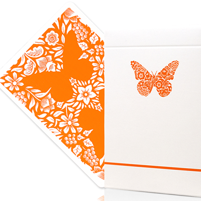 Butterfly Worker Marked Playing Cards (Orange) by Ondrej Psenicka