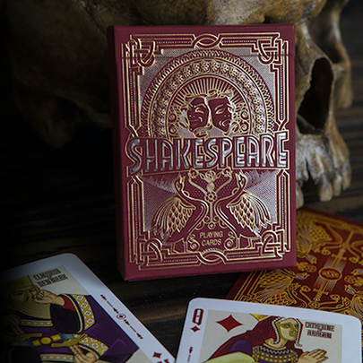 Shakespeare (Burgundy) Playing Cards