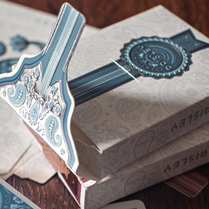 Marked Paisley Ton sur Ton Poudre Blue Playing Cards