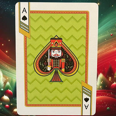 Bicycle Nutcracker (Green Gilded) Playing Cards