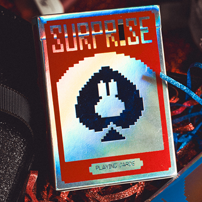 Limited Holographic Edition Surprise Deck V5 (Red) Playing cards by Bacon Playing Card Company