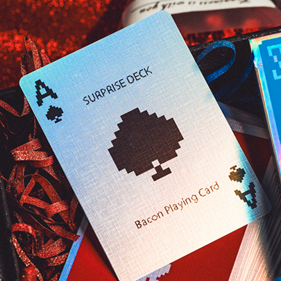 Limited Holographic Edition Surprise Deck V5 (Blue) Playing cards by Bacon Playing Card Company