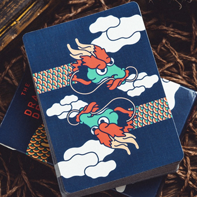 The Dragon (Blue Gilded) Playing Cards