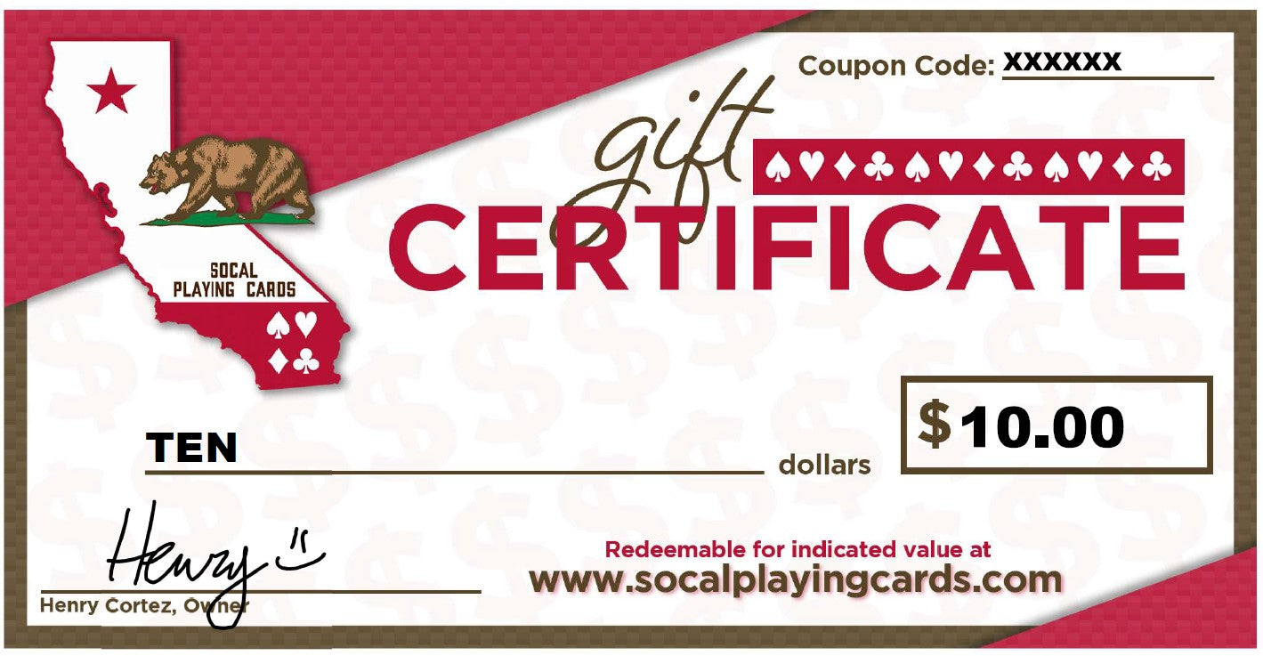 SoCal Playing Cards Gift Card