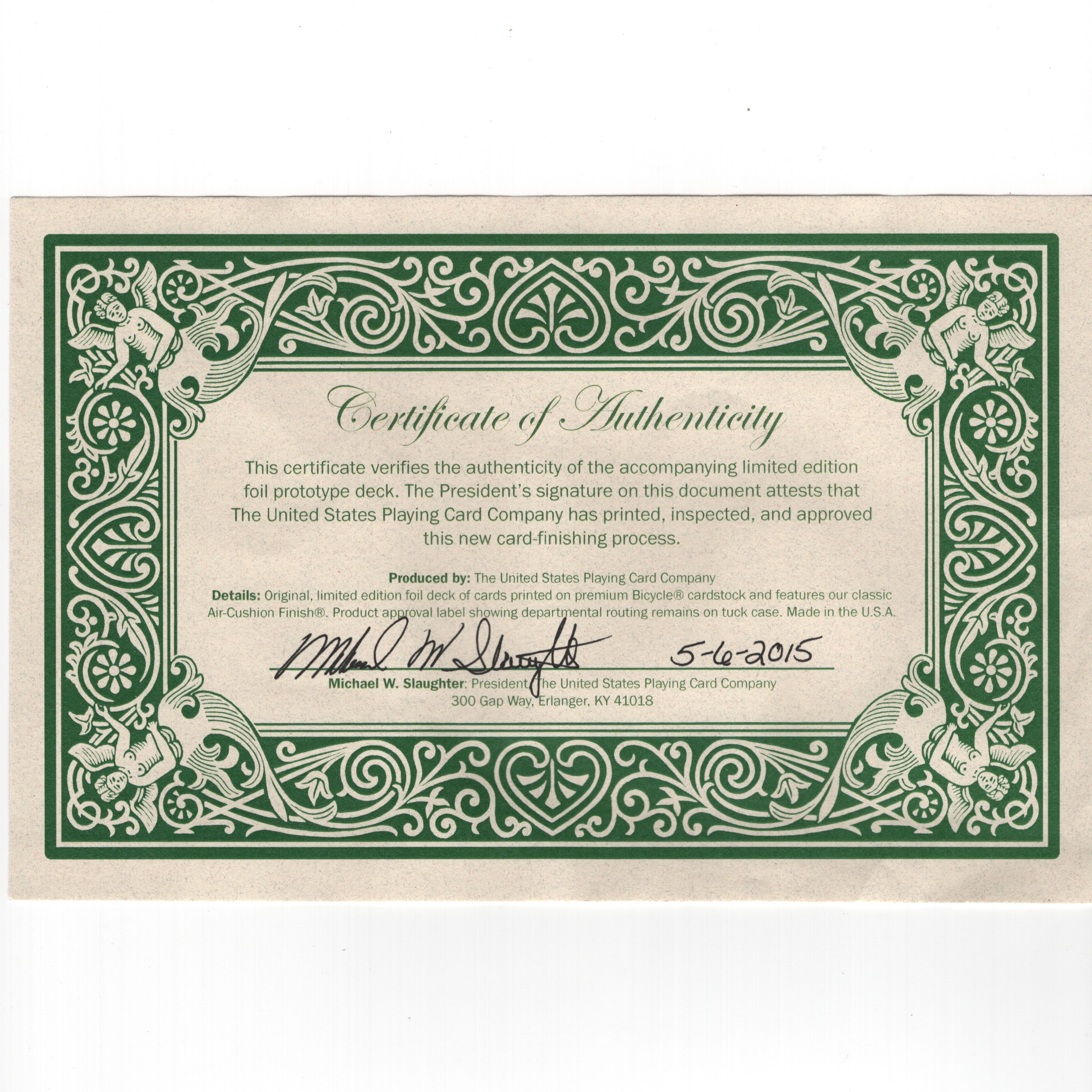 Bicycle Metalluxe Prototypes (Green & Silver) [AUCTION]